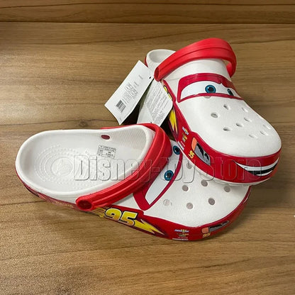 White Fulger Mcqueens kids clogs