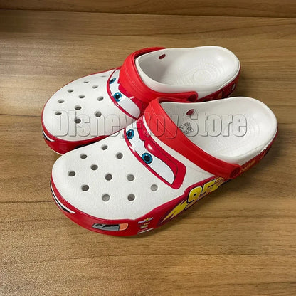 White Fulger Mcqueens kids clogs